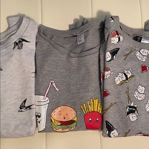 Bundle of 3 long sleeve graphic shirts